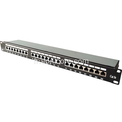 Panneau de brassage 19&quot; 1U CAT5E STP 24 ports